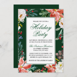 Elegant Waterverf Winter Floral Holiday Kaart