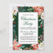 Elegant Waterverf Winter Floral kerstfeest Kaart (Voorkant)