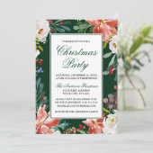 Elegant Waterverf Winter Floral kerstfeest Kaart (Staand voorkant)