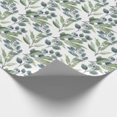 Elegant Waterverf Winter Foliage Kerstmis Cadeaupapier (Hoek)