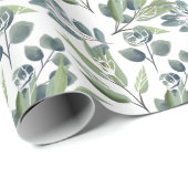 Elegant Waterverf Winter Foliage Kerstmis Cadeaupapier (Rol Hoek)