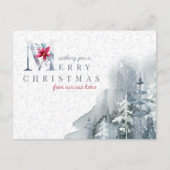 Elegant Waterverf Winter Forest Change of Address Briefkaart (Voorkant)