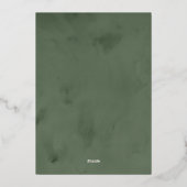 Elegant Waterverf Winter Greenery Wedding Folie Uitnodiging (Achterkant)