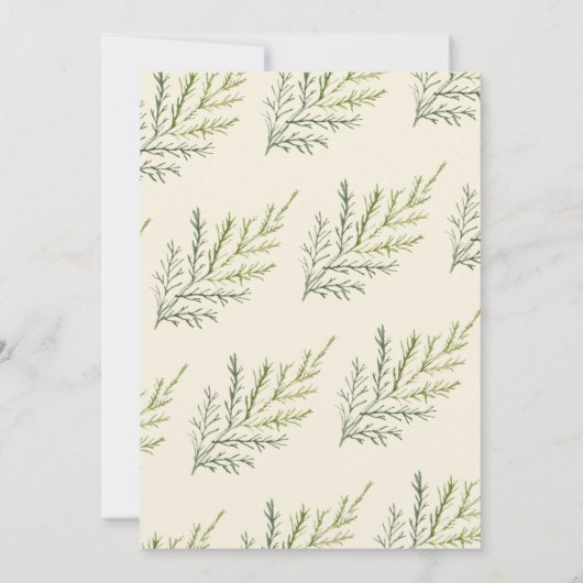 Elegant Waterverf Winter Greenery Wedding Kaart (Achterkant)