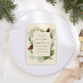 Elegant Waterverf Winter Greenery Wedding Kaart