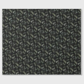 Elegant Waterverf Winter Greenery | Zwart Cadeaupapier (Vlak)