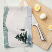 Elegant Waterverf Winter Kerstbomen sneeuw Theedoek (Quarter Fold)