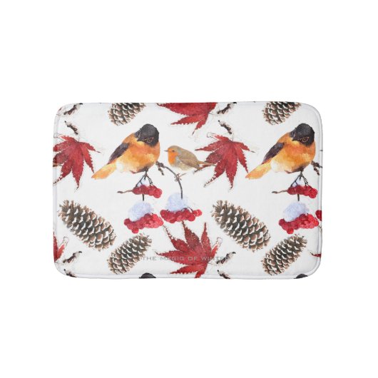 Elegant Waterverf Winter Pattern Badmat (Voorkant)