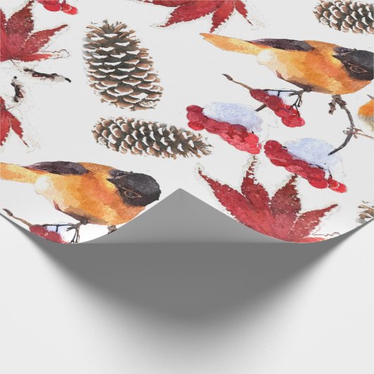 Elegant Waterverf Winter Pattern Cadeaupapier (Hoek)