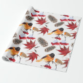 Elegant Waterverf Winter Pattern Cadeaupapier (Uitgerold)
