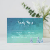 Elegant Waterverf Winter Sneeuwmaaltijden RSVP C (Staand voorkant)