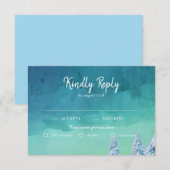 Elegant Waterverf Winter Sneeuwmaaltijden RSVP C (Voorkant / Achterkant)