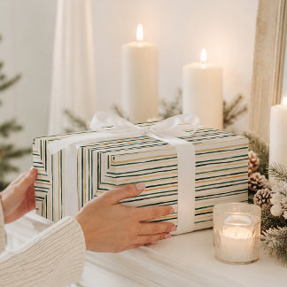 Elegant Waterverf Winter Streep Inpakpapier