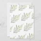 Elegant Waterverf Wintergroen Huwelijk Kaart (Achterkant)