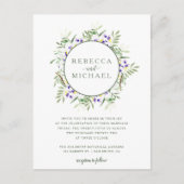 Elegant Waterverf Wisteria Wreath Wedding Uitnodiging Briefkaart (Voorkant)