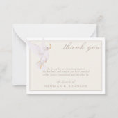 Elegant Waterverf witte duif Memorial dank u Notitiekaartje (Voorkant)