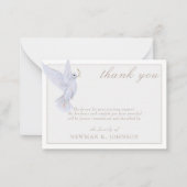Elegant Waterverf witte duif Memorial dank u Notitiekaartje (Voorkant)