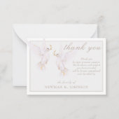 Elegant Waterverf witte duif Memorial dank u Notitiekaartje (Voorkant)