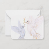 Elegant Waterverf witte duif Memorial dank u Notitiekaartje (Achterkant)