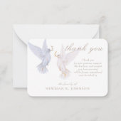 Elegant Waterverf witte duif Memorial dank u Notitiekaartje (Voorkant)