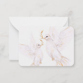 Elegant Waterverf witte duif Memorial dank u Notitiekaartje (Achterkant)