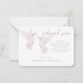 Elegant Waterverf witte duif Memorial dank u Notitiekaartje (Voorkant)