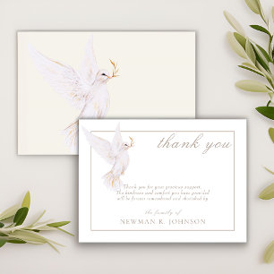 Elegant Waterverf witte duif Memorial dank u Notitiekaartje