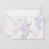 Elegant Waterverf witte duif Memorial dank u Notitiekaartje (Achterkant)