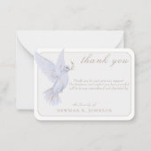 Elegant Waterverf witte duif Memorial dank u Notitiekaartje (Voorkant)