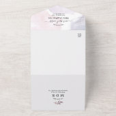 Elegant Waterverf Witte Paarse bladeren Weddenscha All In One Uitnodiging (Buitenkant)