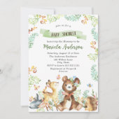 Elegant Waterverf Woodland Animals Baby shower Kaart (Voorkant)