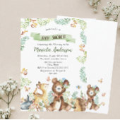 Elegant Waterverf Woodland Animals Baby shower Kaart