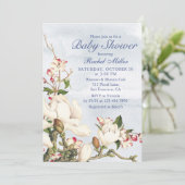 Elegant Waterverf Woodland Floral Baby shower Kaart (Staand voorkant)