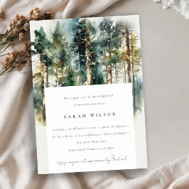 Elegant Waterverf Woodland Forest Baby shower Kaart