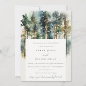 Elegant Waterverf Woodland Forest Couples Shower Kaart (Voorkant)