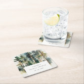 Elegant Waterverf Woodland Forest Vrijgezellenfees Kartonnen Onderzetters (Insitu)