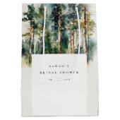 Elegant Waterverf Woodland Forest Vrijgezellenfees Medium Cadeauzakje (Achterkant)