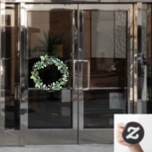 Elegant Waterverf Wreath Merry Kerstmis Raamsticker (Kantoordeur)