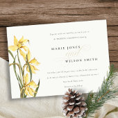 Elegant Waterverf Yellow Daffodil Wedding Invite Bedankkaart