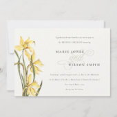 Elegant Waterverf Yellow Daffodil Wedding Invite Bedankkaart (Voorkant)