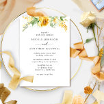 Elegant Waterverf Yellow en Ochre Floral Wedding Kaart<br><div class="desc">Verfijn je vrienden en familie met deze elegante huwelijksuitnodiging met een voortreffelijke waterverf bloem-grens met bloemen in een prachtige mix van gele, mosterd en ochre touwen. Elegante, eenvoudige en moderne stijl. Mogelijkheid om "samen met hun ouders" te veranderen in "samen met hun families", "samen met grote vreugde" of "samen met...</div>