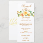 Elegant Waterverf Yellow Rose Bouquet Menu (Voorkant / Achterkant)
