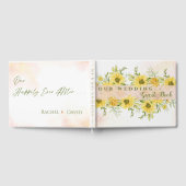 Elegant Waterverf Yellow Sunflower floral Weddensc Gastenboek (Volledig)