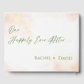 Elegant Waterverf Yellow Sunflower floral Weddensc Gastenboek (Achterkant)