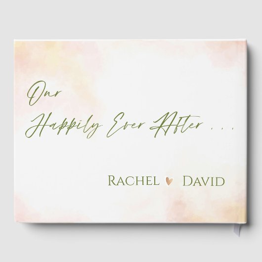 Elegant Waterverf Yellow Sunflower floral Weddensc Gastenboek (Achterkant)