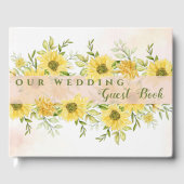 Elegant Waterverf Yellow Sunflower floral Weddensc Gastenboek (Voorkant)