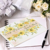 Elegant Waterverf Yellow Sunflower floral Weddensc Gastenboek