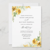 Elegant Waterverf Yellow Tones Floral Wedding Kaart (Voorkant)