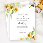 Elegant Waterverf Yellow Tones Floral Wedding Kaart