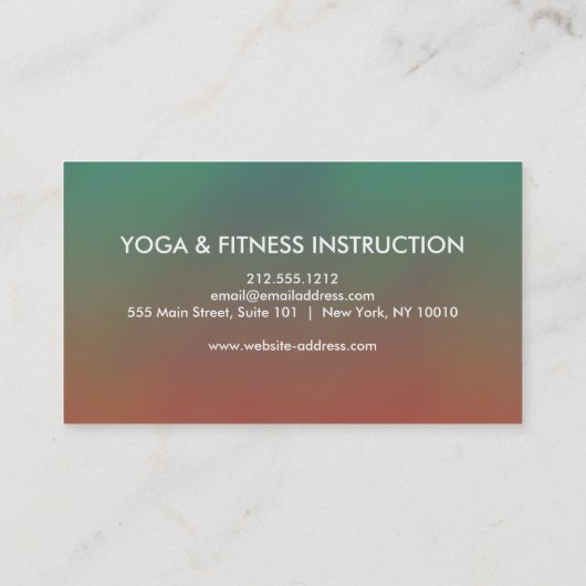 Elegant Waterverf YOGA Instructor Logo Klantenkaartje (Achterkant)